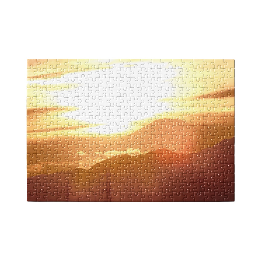 夕焼けの閃光と富士山の影ジグソーパズル