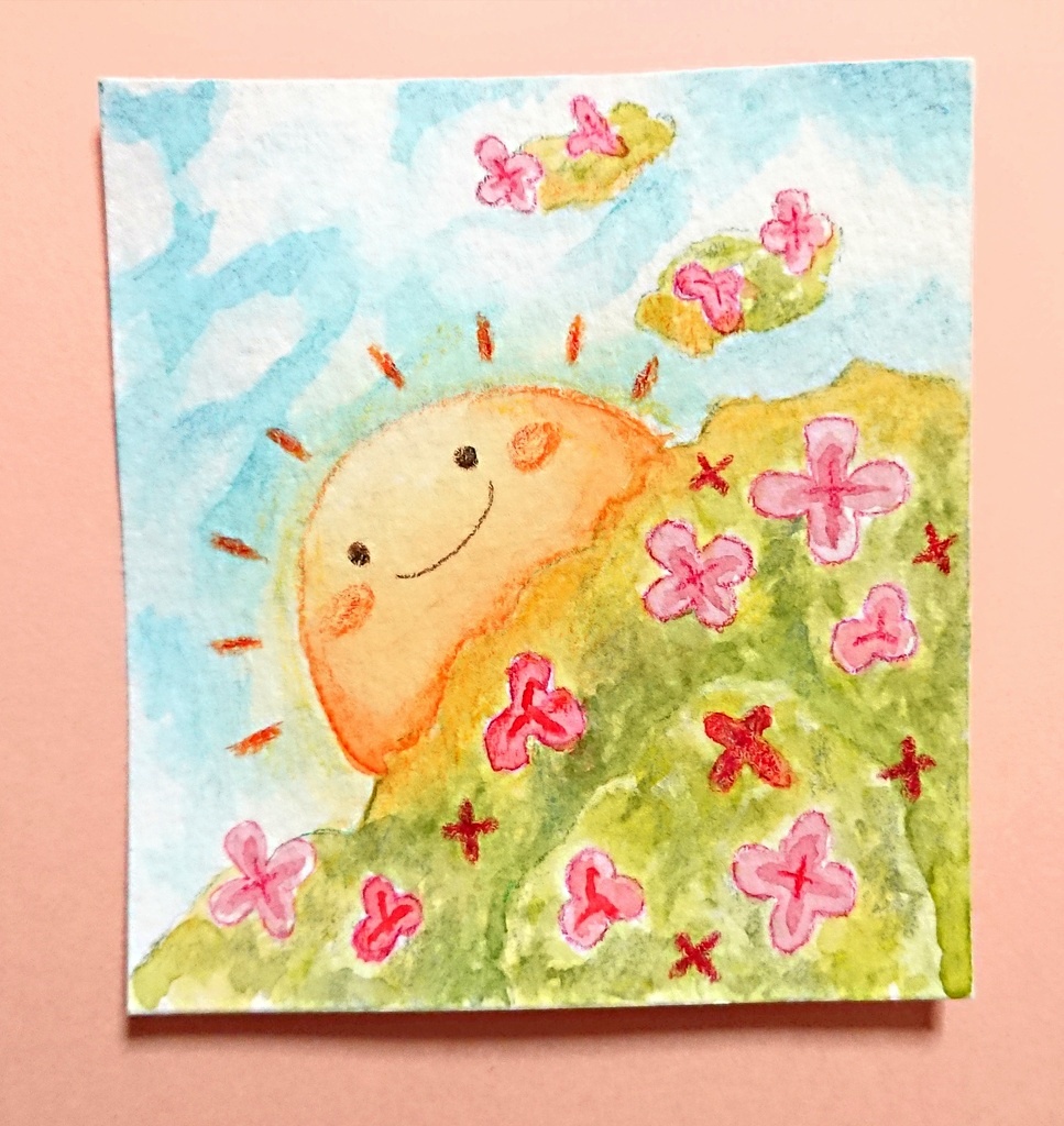  晴れ渡る草花の雲