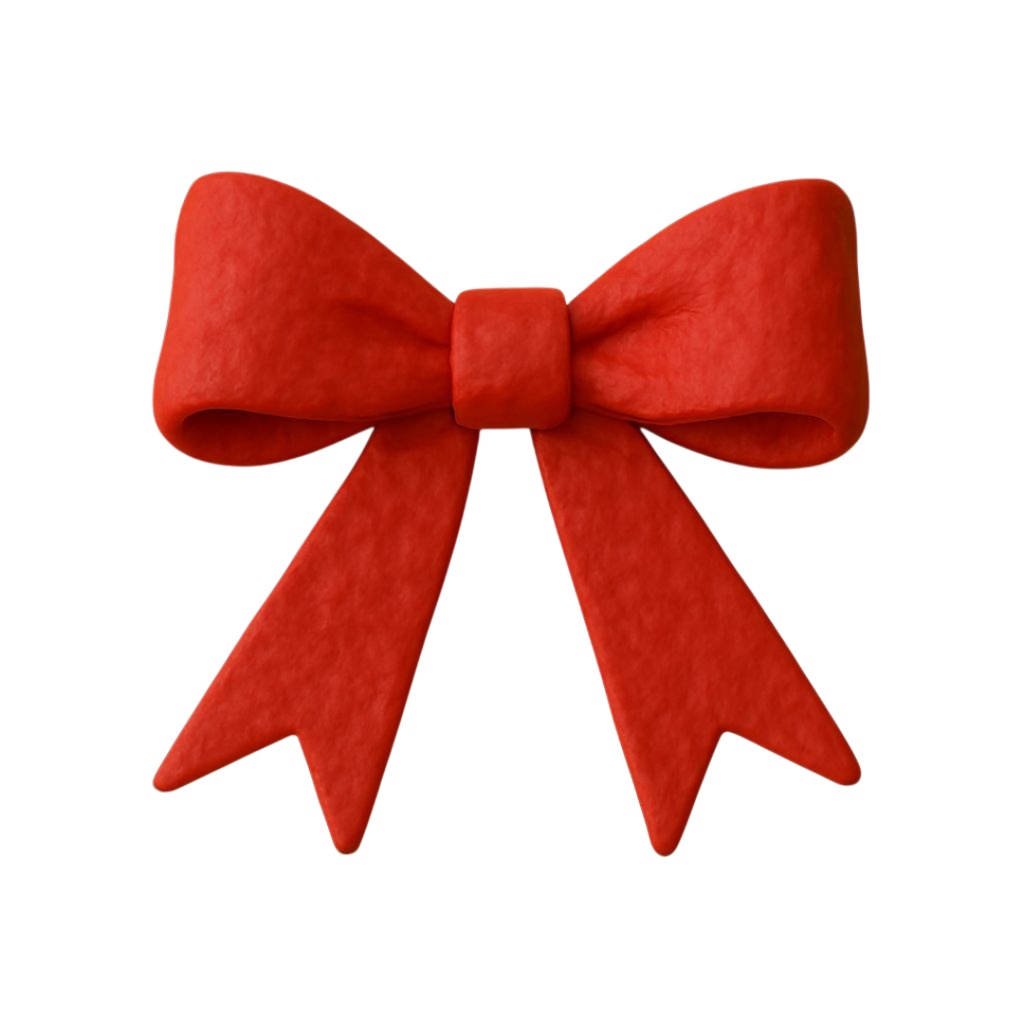 リボン 12色クリップアートセット⌇ふわっと優しいクレイアニメ調(PNG背景透過)