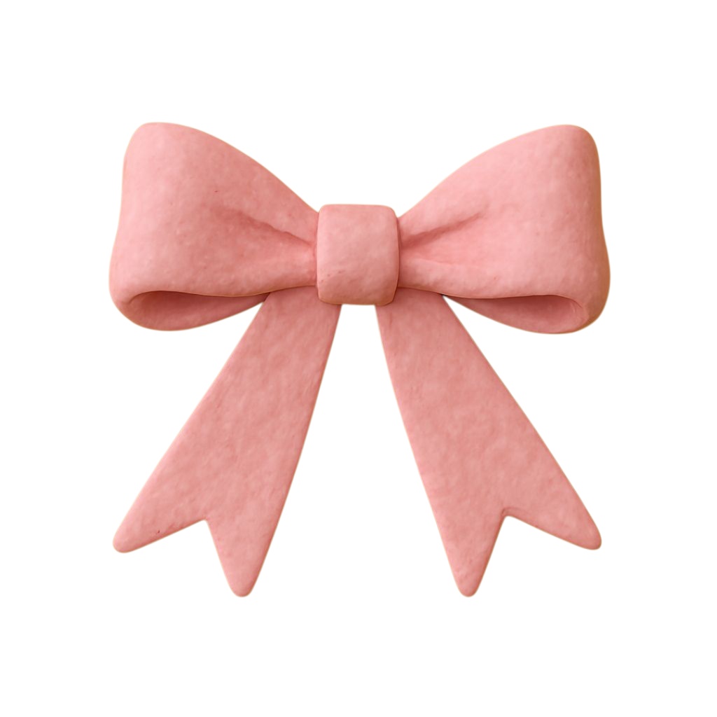 リボン 12色クリップアートセット⌇ふわっと優しいクレイアニメ調(PNG背景透過)