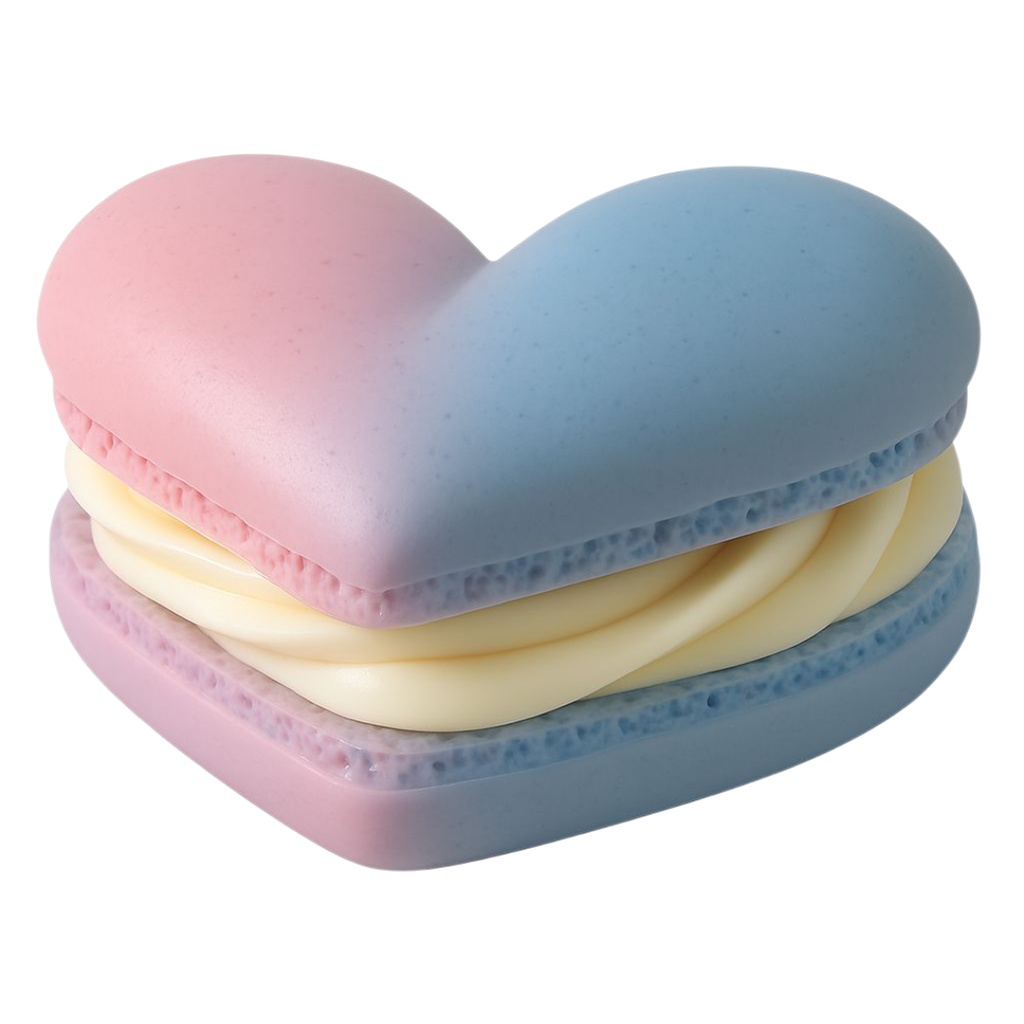 マカロン 12色クリップアートセット⌇ふわっと甘いクレイアニメ調(PNG背景透過)