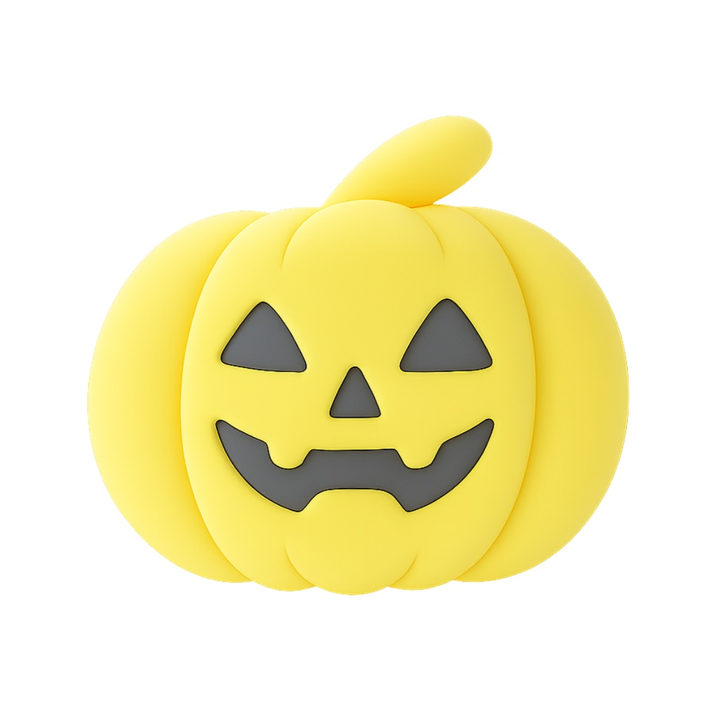 ジャック・オー・ランタン 12色クリップアートセット⌇ふわっといたずらクレイアニメ調(PNG背景透過)