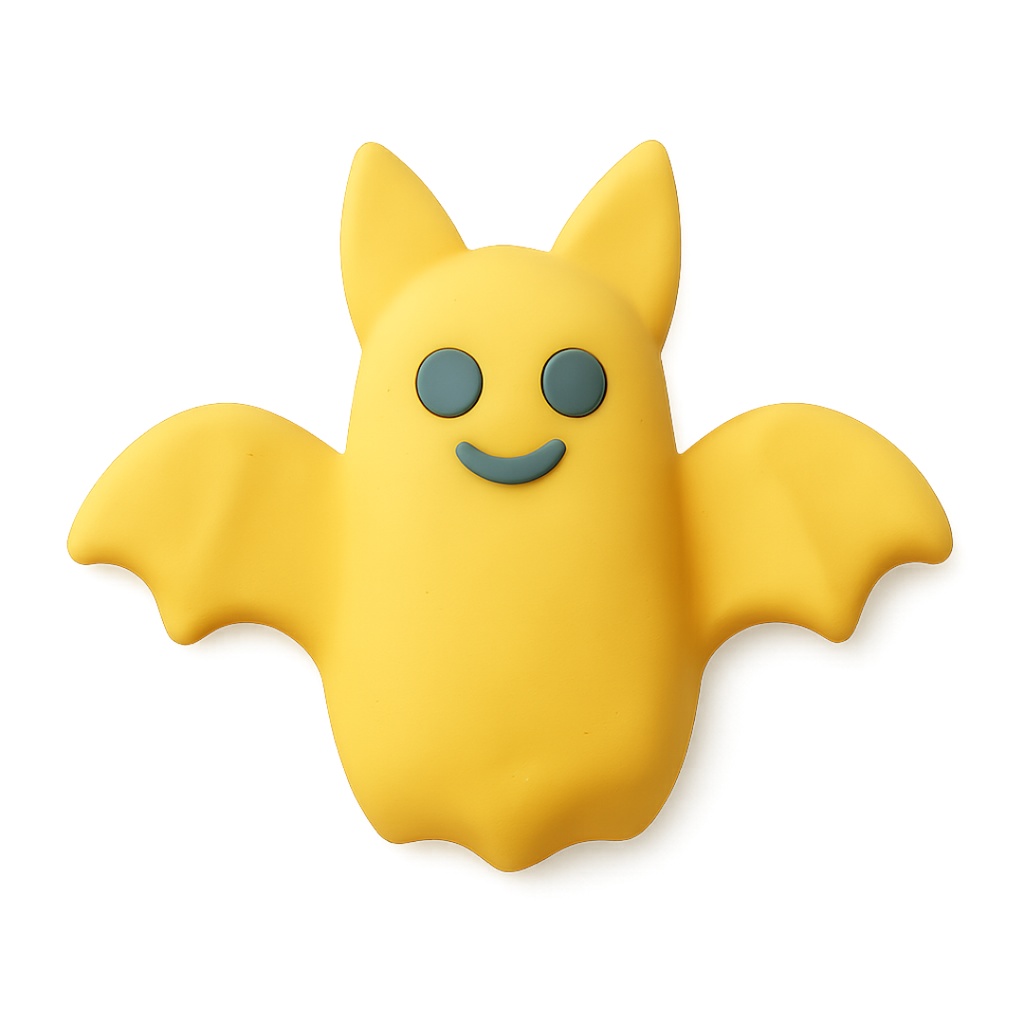 コウモリちゃん 12色クリップアートセット⌇ふわっといたずらクレイアニメ調(PNG背景透過)