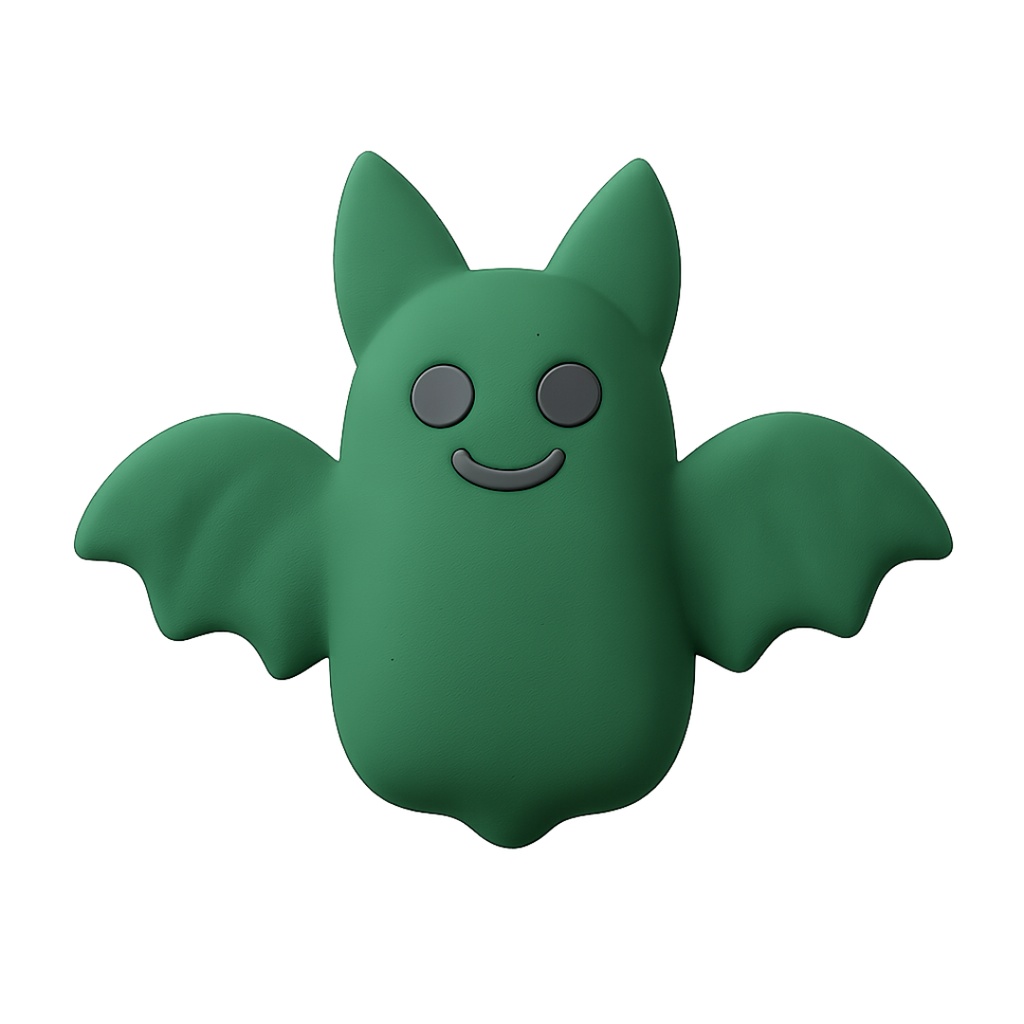 コウモリちゃん 12色クリップアートセット⌇ふわっといたずらクレイアニメ調(PNG背景透過)