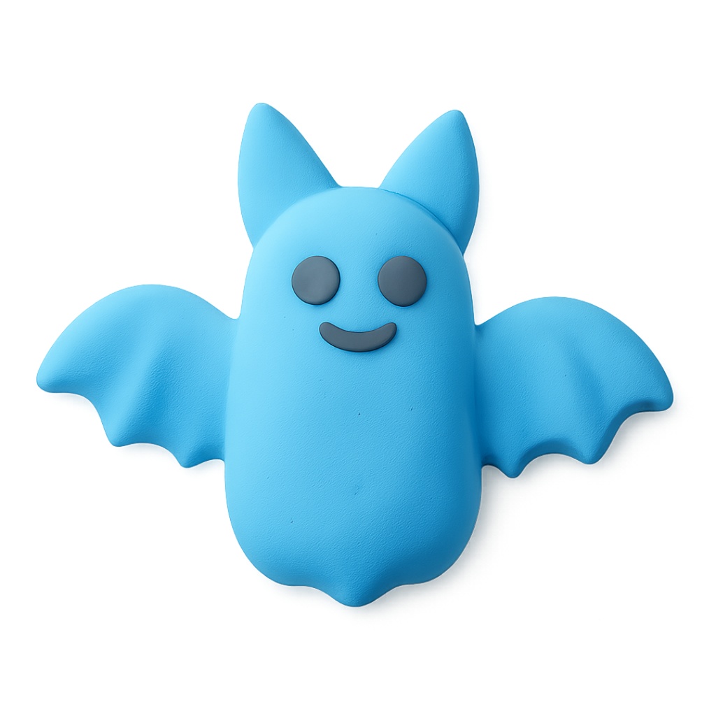 コウモリちゃん 12色クリップアートセット⌇ふわっといたずらクレイアニメ調(PNG背景透過)