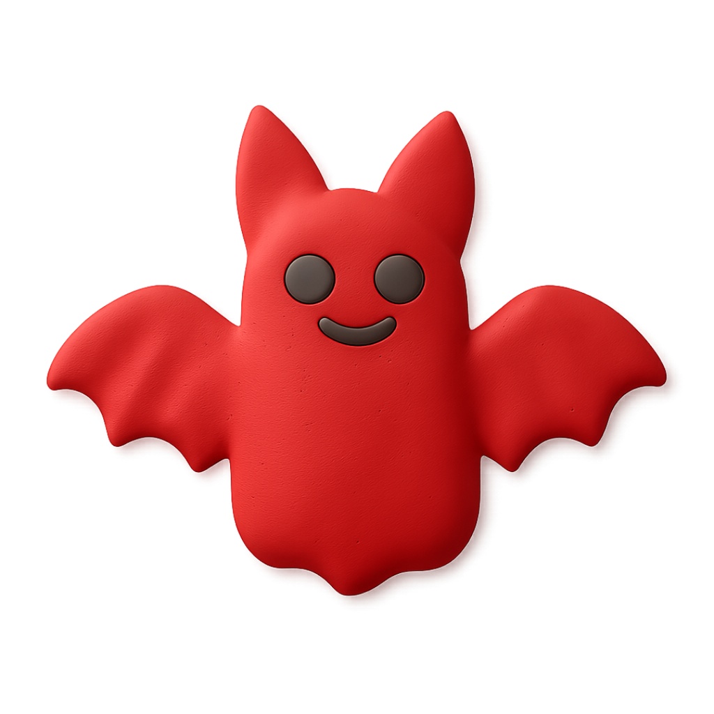 コウモリちゃん 12色クリップアートセット⌇ふわっといたずらクレイアニメ調(PNG背景透過)