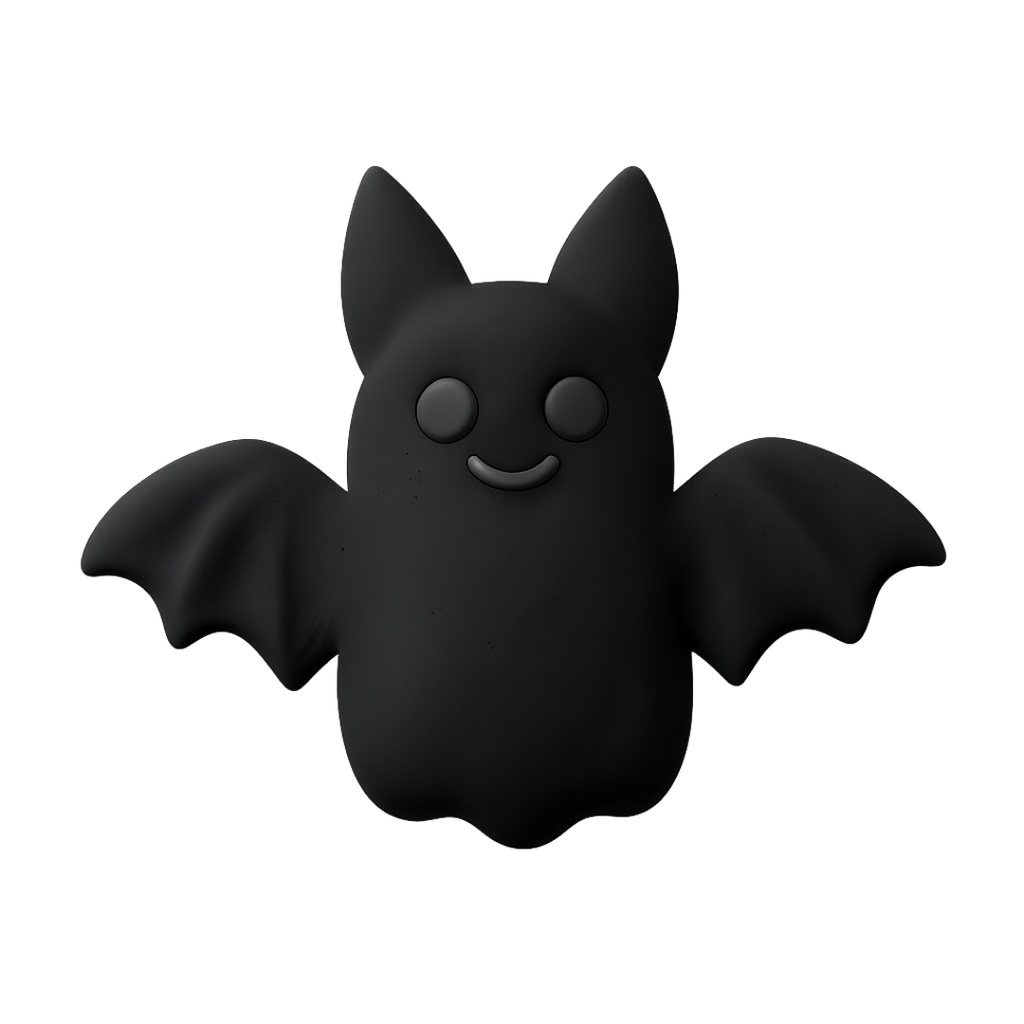 コウモリちゃん 12色クリップアートセット⌇ふわっといたずらクレイアニメ調(PNG背景透過)