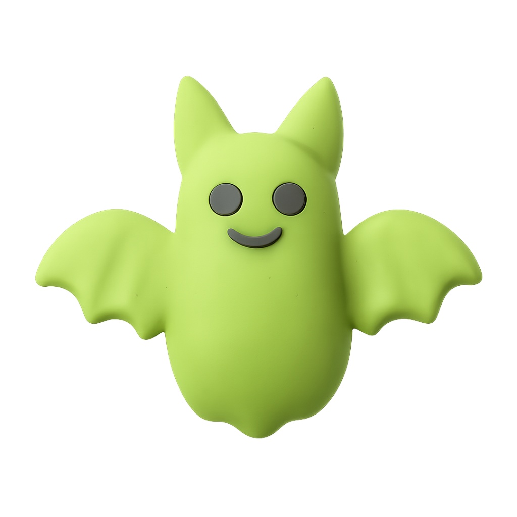 コウモリちゃん 12色クリップアートセット⌇ふわっといたずらクレイアニメ調(PNG背景透過)