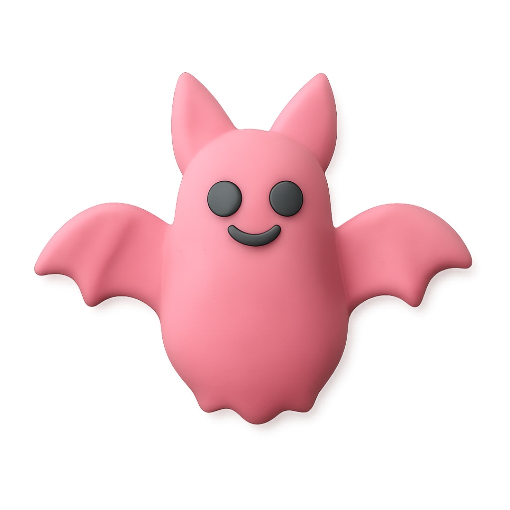 コウモリちゃん 12色クリップアートセット⌇ふわっといたずらクレイアニメ調(PNG背景透過)