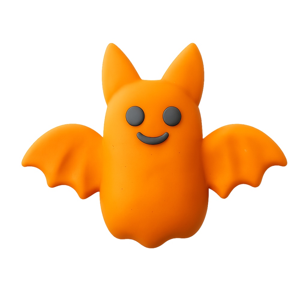 コウモリちゃん 12色クリップアートセット⌇ふわっといたずらクレイアニメ調(PNG背景透過)