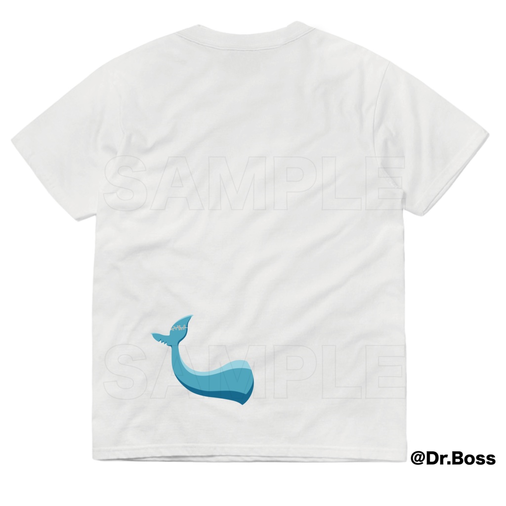 【非公式】Gawr Gura(がうる・ぐら)ポケット付きTシャツ(両面印刷)