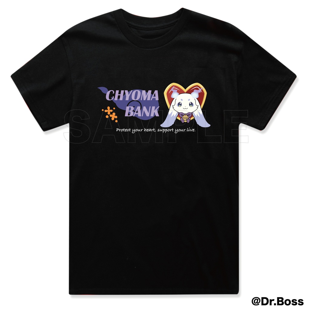 【非公式】にじさんじ ルンルン-ちょまバンクTシャツ(黒ver.)