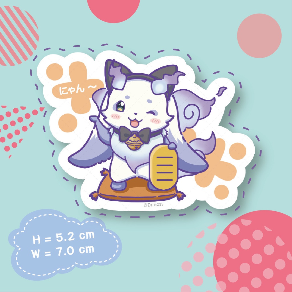 【非公式】にじさんじ ルンルン耐水ステッカー-招きルンにゃんver.