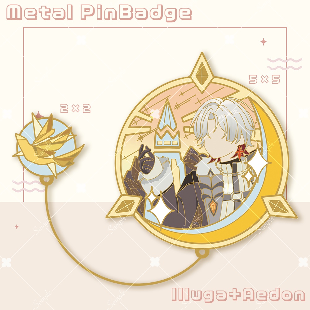 イルーガ&アドン　金属ピンバッジ