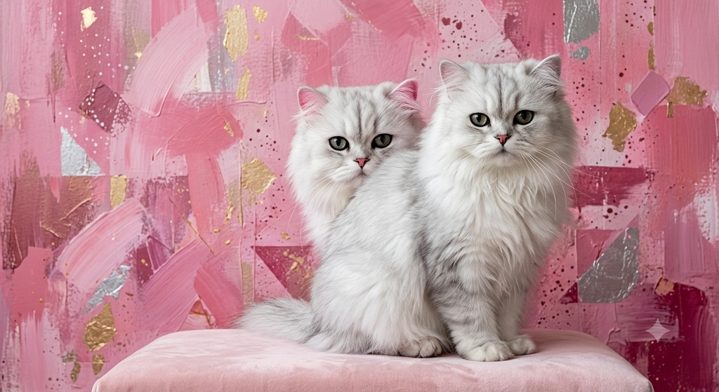抽象画猫と海