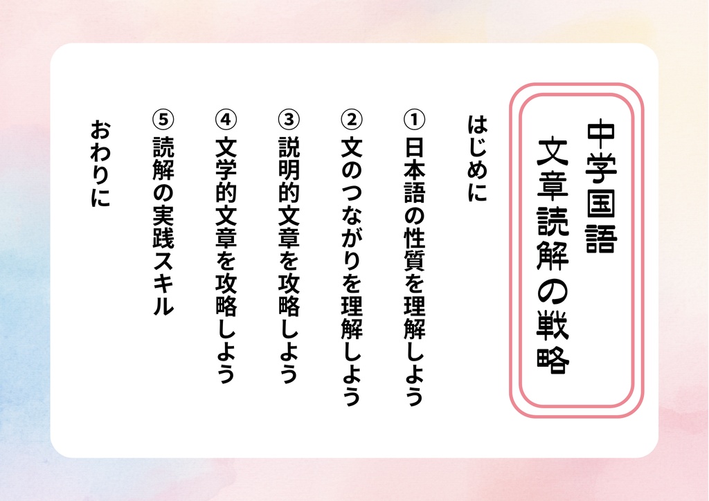 中学国語～文章読解編～