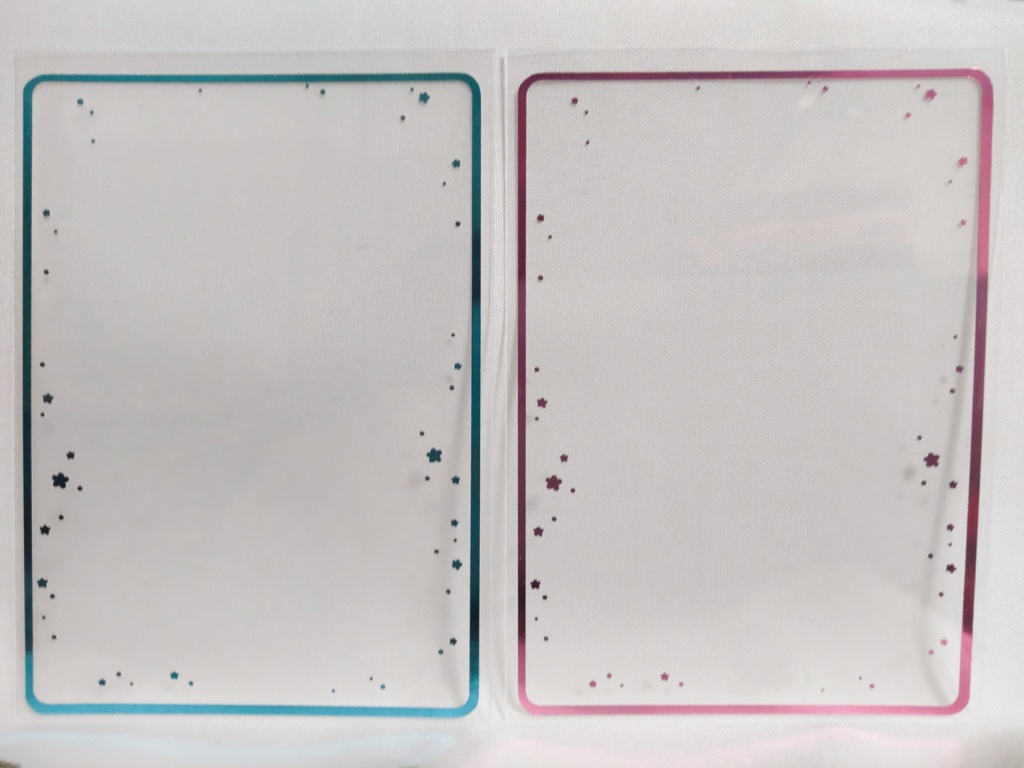 箔押しクリアカード（水色箔、ピンク箔）