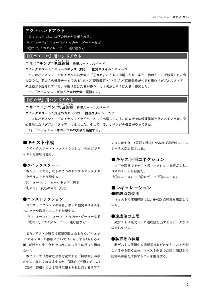 トーキョーN◎VA THE AXLERATION シナリオ集「明日聖夜 -ホーリィナイツ-」