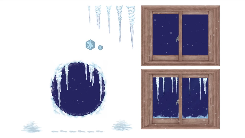 【ココフォリア】雪のお部屋素材集