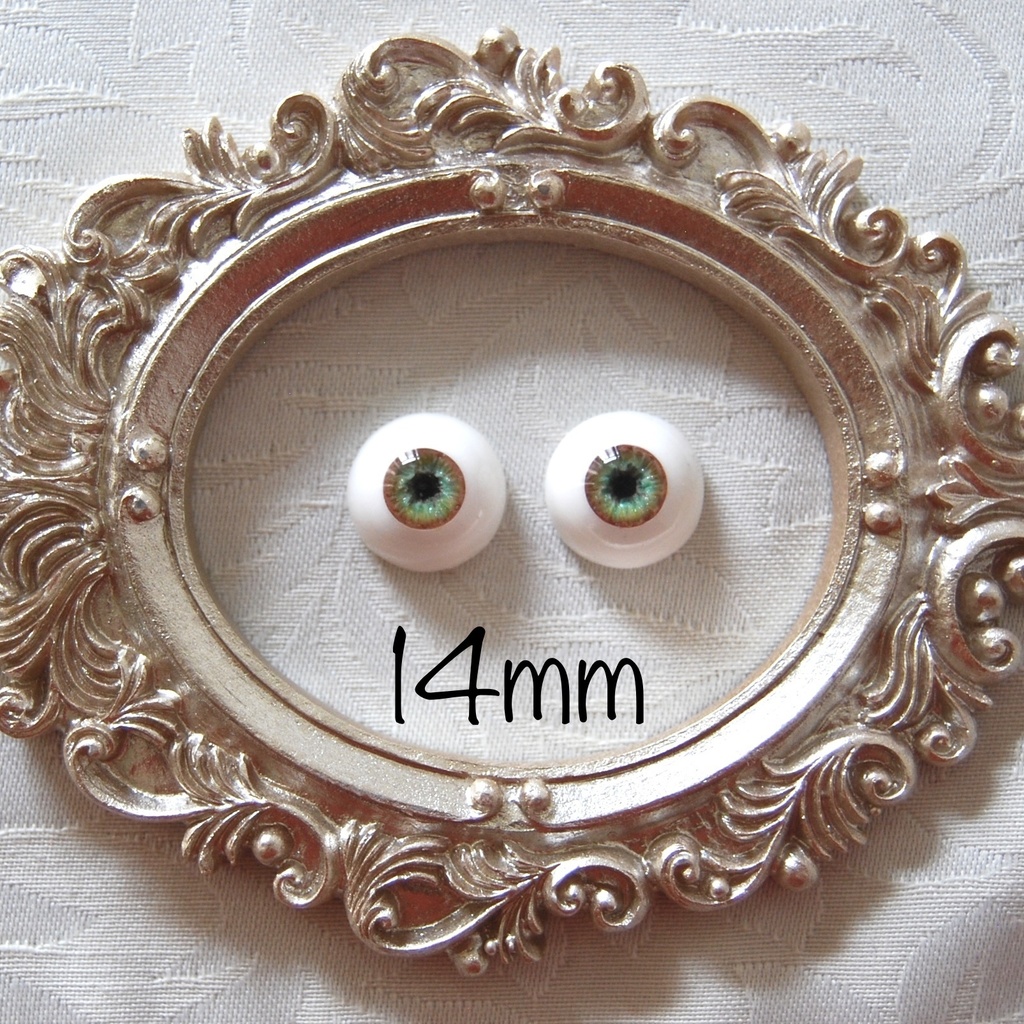 14mm/7mm【ライトグリーン系】ドールアイ