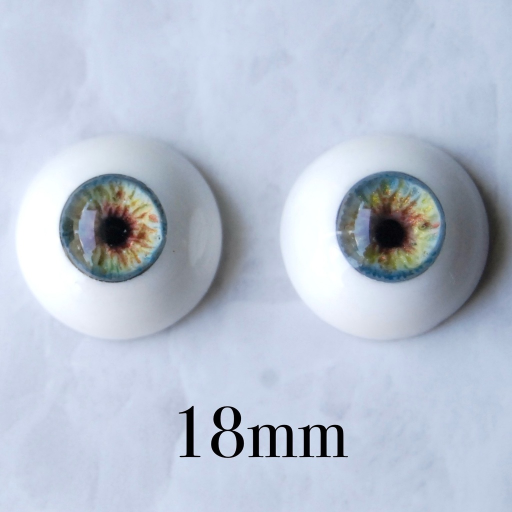 18mm/9mm【ブルー】ドールアイ レジンアイ