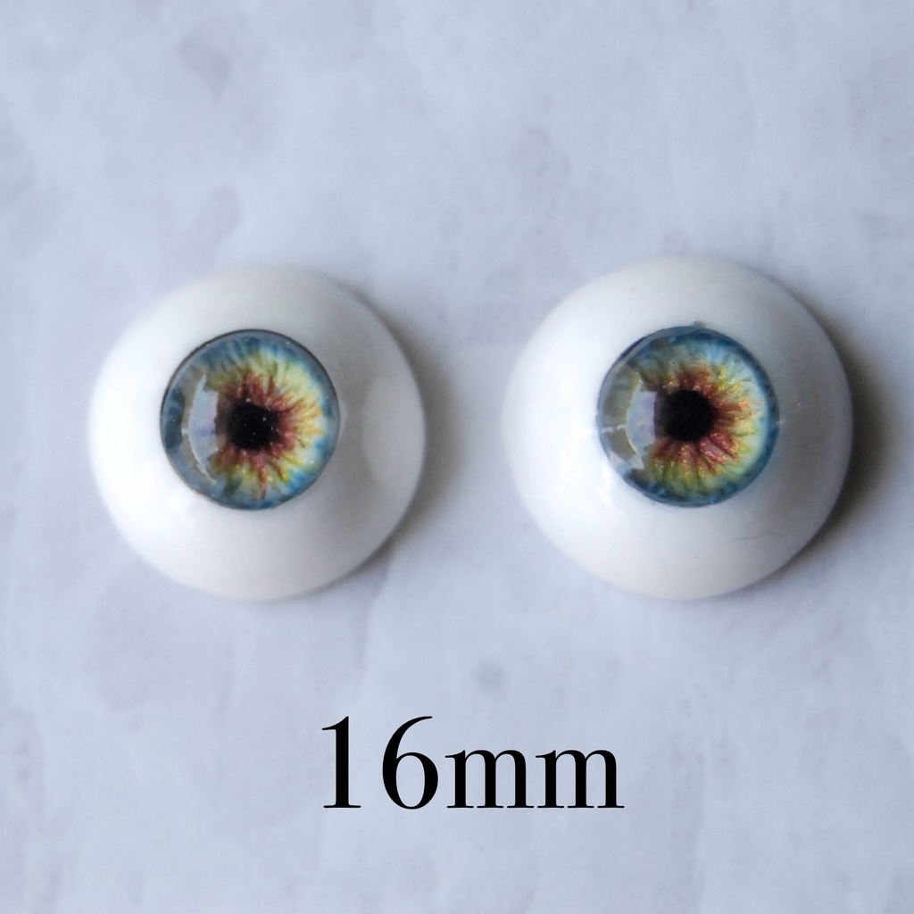 16mm/8mm【ブルー】ドールアイ　レジンアイ