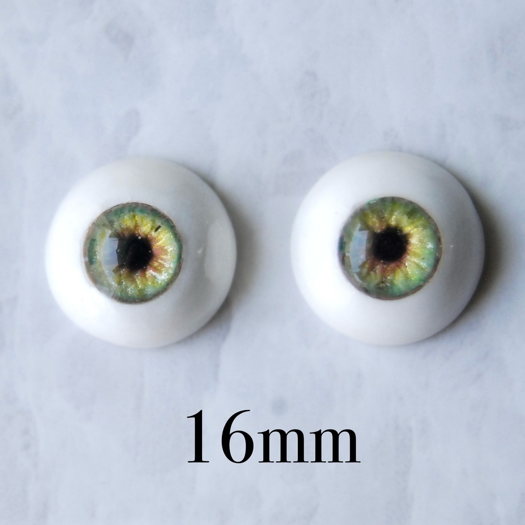 16mm/8mm【グリーン】ドールアイ レジンアイ