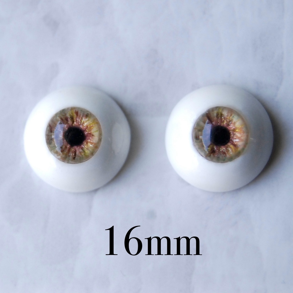 16mm/8mm【ヘーゼル】ドールアイ　レジンアイ