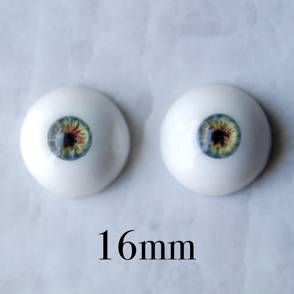 16mm/6mm虹彩小【ブルー】ドールアイ　レジンアイ