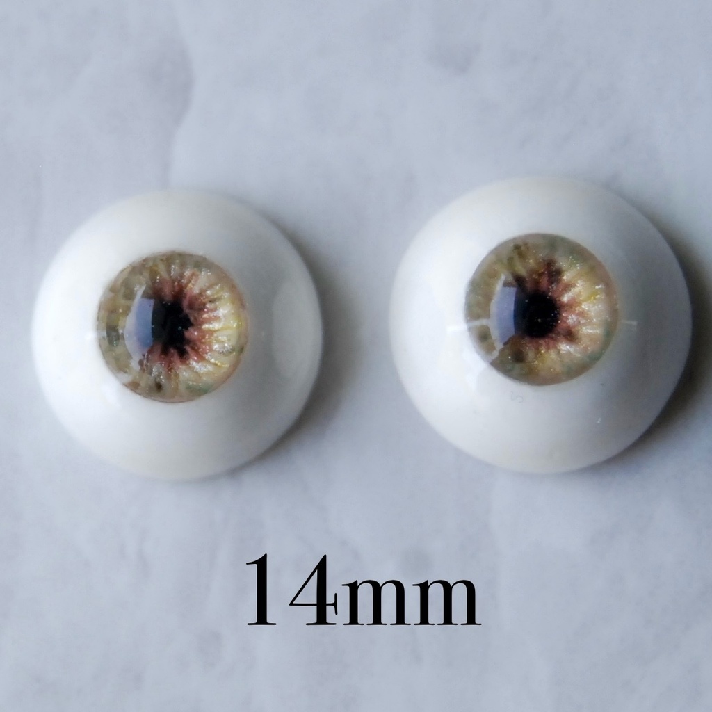 14mm/7mm【ヘーゼル】ドールアイ　レジンアイ