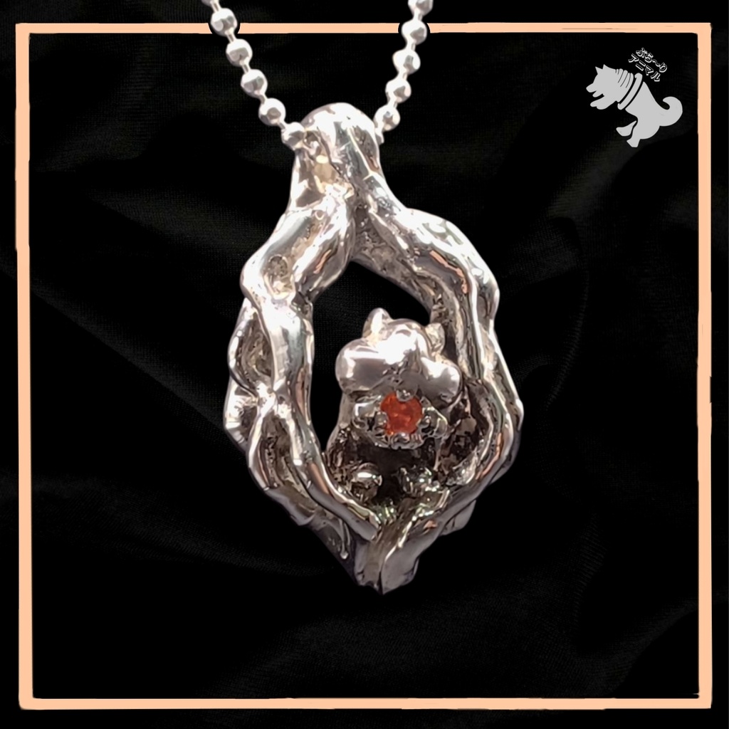 リスの雨宿り シルバーネックレス リス シマリス エゾリス 動物 小動物 アニマル ペット シルバーアクセサリー シルバー925 メンズ レディース ユニセックス プレゼント 可愛い シンプル