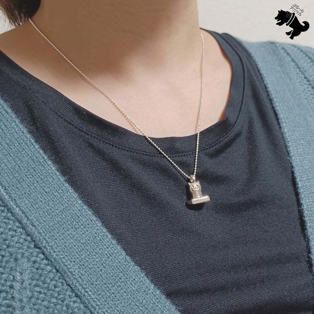 餅ネコ シルバーネックレス ねこ ネコ 猫 キャット 動物 小動物 餅 おもち アニマル ペット シルバーアクセサリー シルバー925 メンズ レディース ユニセックス プレゼント 可愛い シンプル