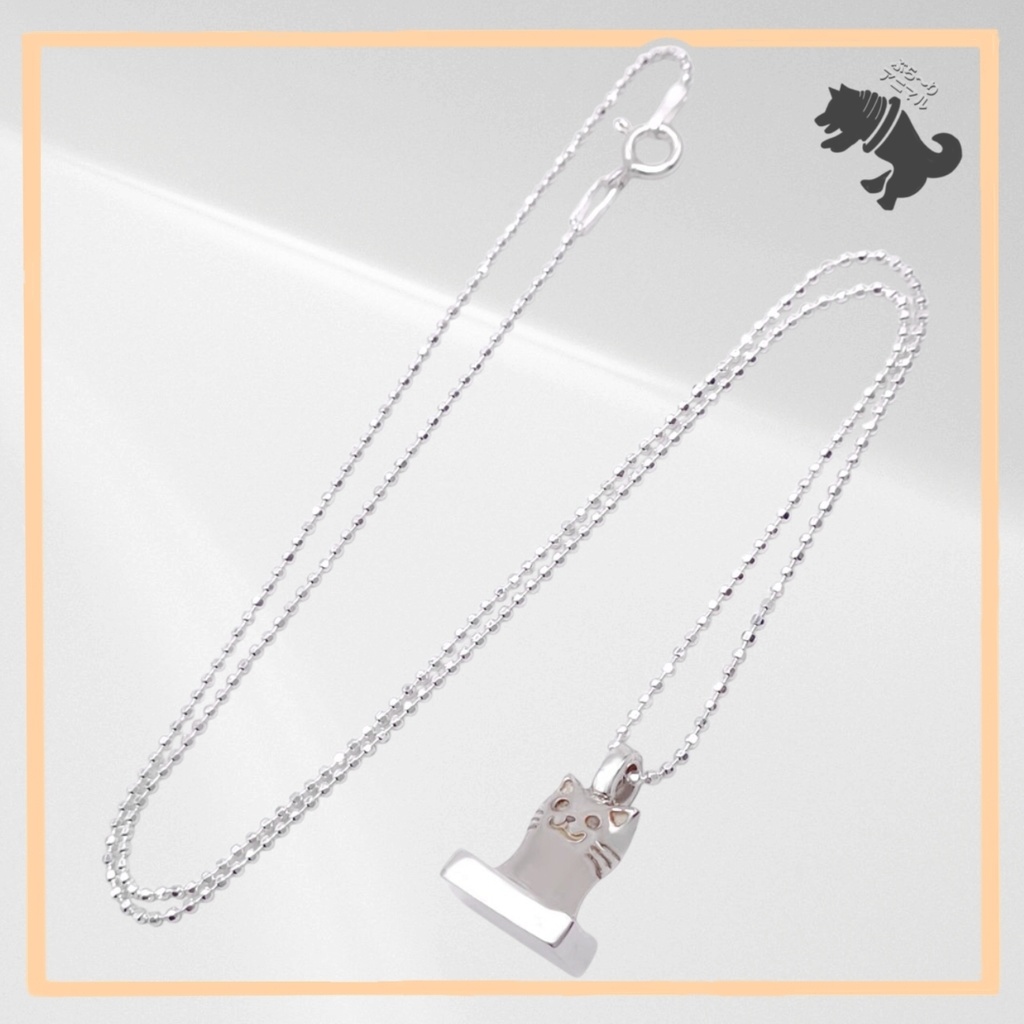 餅ネコ シルバーネックレス ねこ ネコ 猫 キャット 動物 小動物 餅 おもち アニマル ペット シルバーアクセサリー シルバー925 メンズ レディース ユニセックス プレゼント 可愛い シンプル