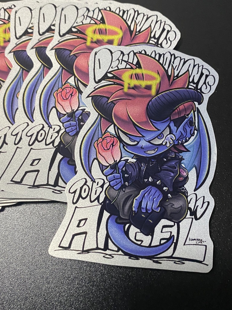 天使になりたい悪魔くんステッカー