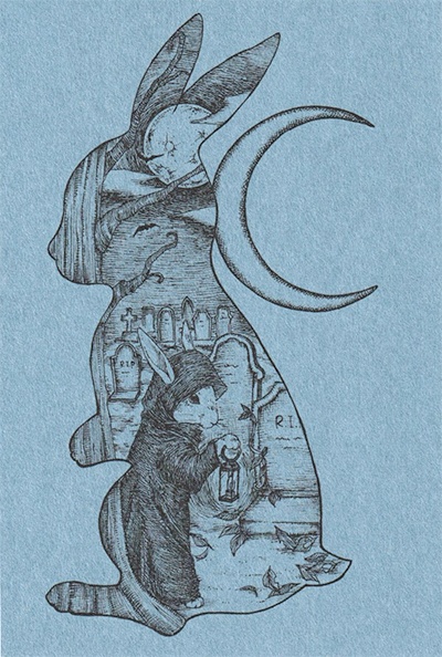 ポストカード（月のウサギ）