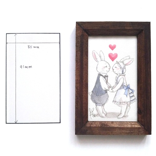 【一点物】原画イラスト_g001:二匹のうさぎ