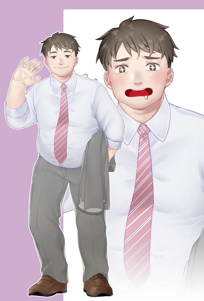 【無料版あり】まんまるお兄さん【全身立ち絵/表情差分10種】