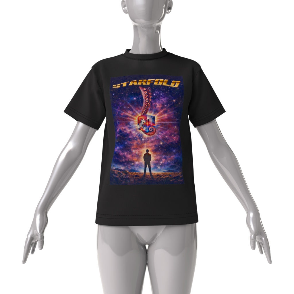 STARFOLD - 存在しないハリウッドSF映画ポスター風ビッグシルエットTシャツ