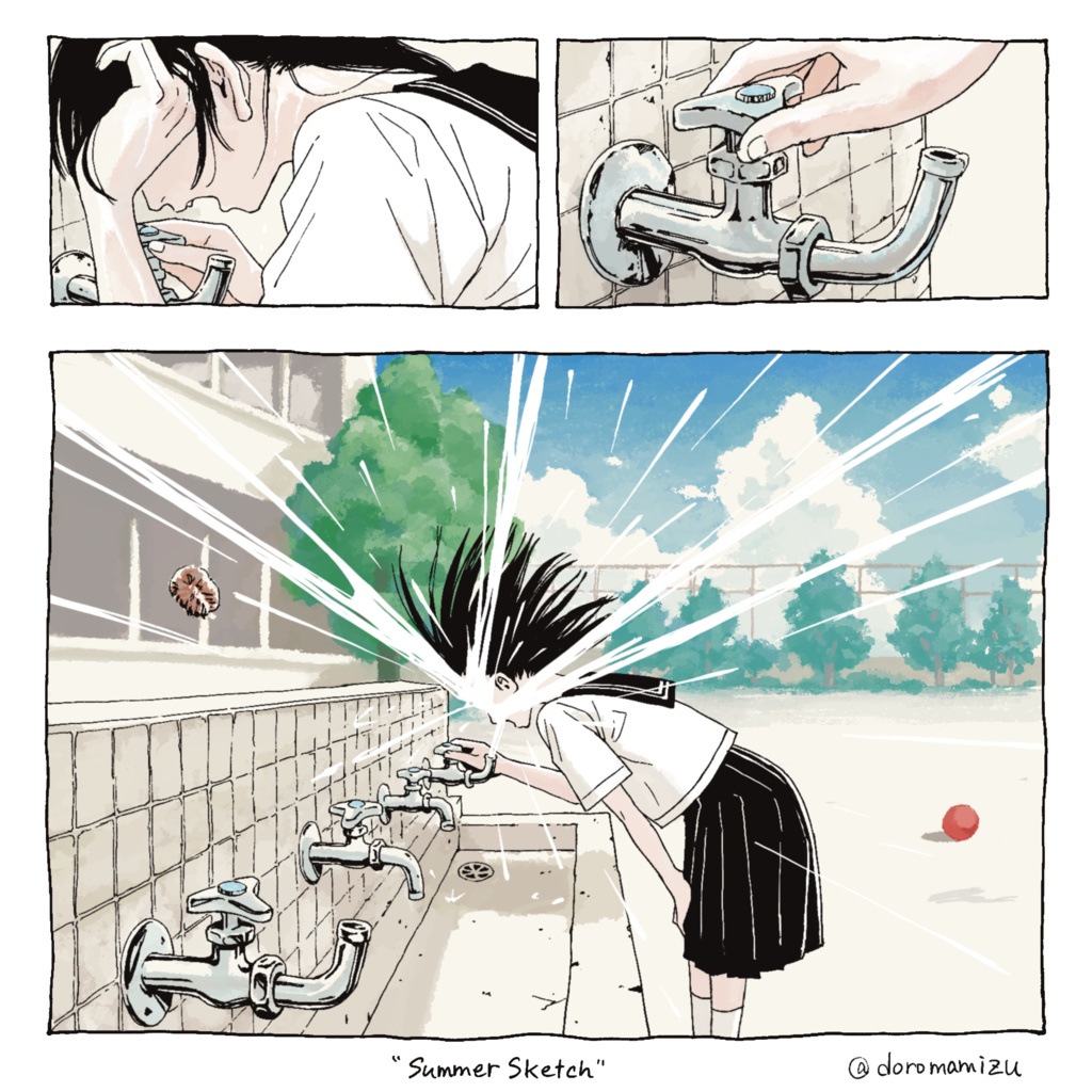 夏のスケッチ 白Tシャツ ( “summer sketch” T-shirt)