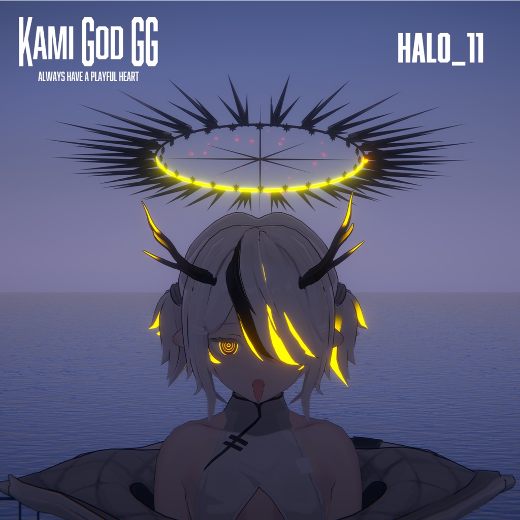 【VRChat想定】PB対応　神GODヘイロー011　天使の輪 / Angel halo