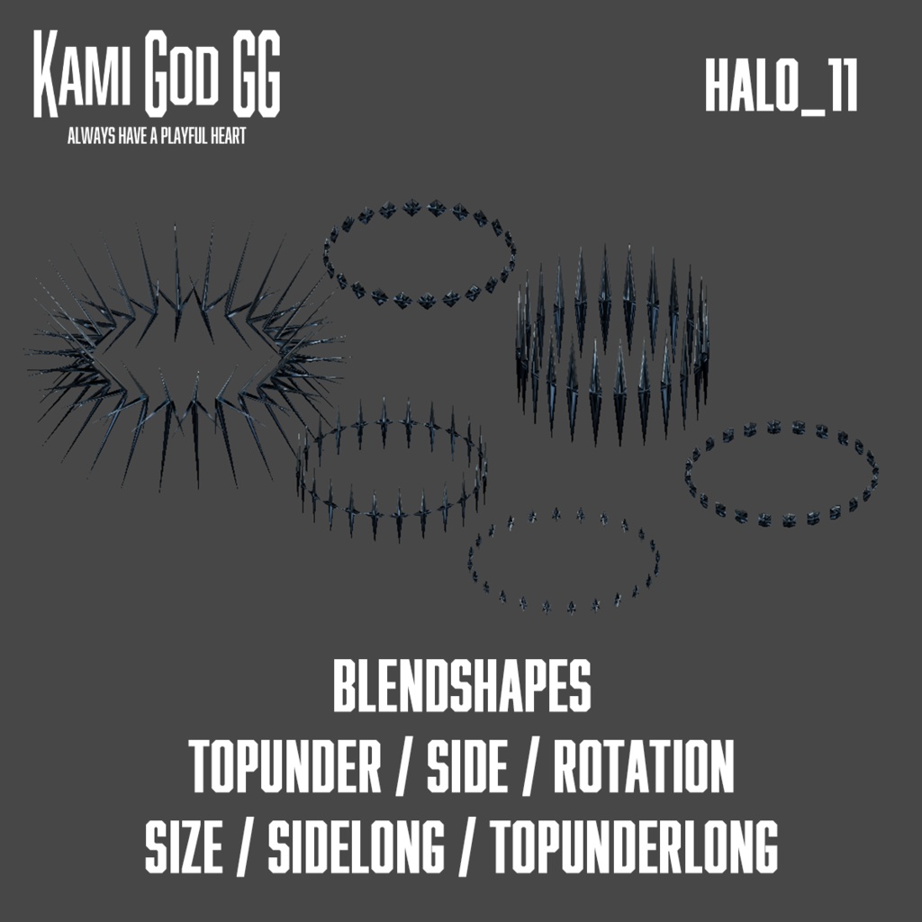 【VRChat想定】PB対応 神GODヘイロー011 天使の輪 / Angel halo