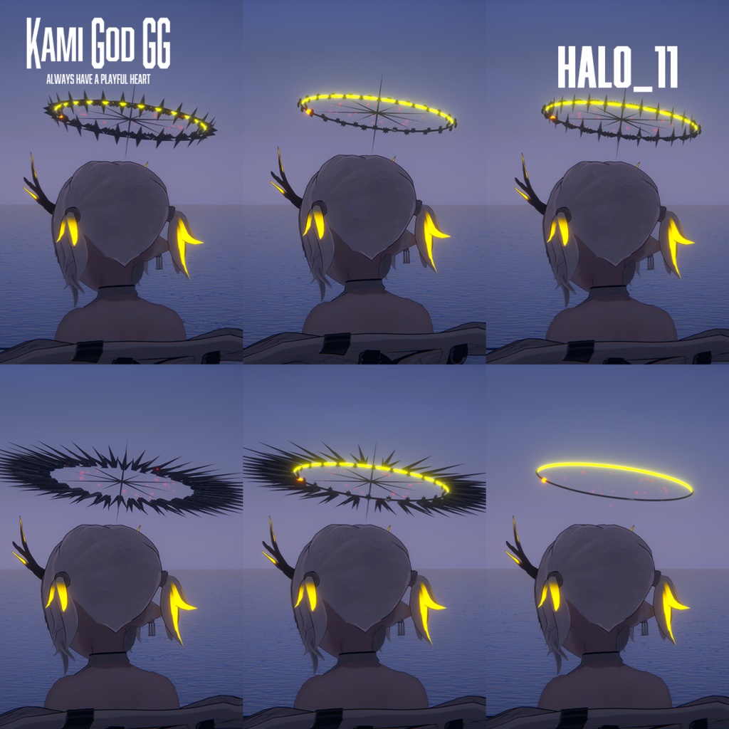 【VRChat想定】PB対応 神GODヘイロー011 天使の輪 / Angel halo