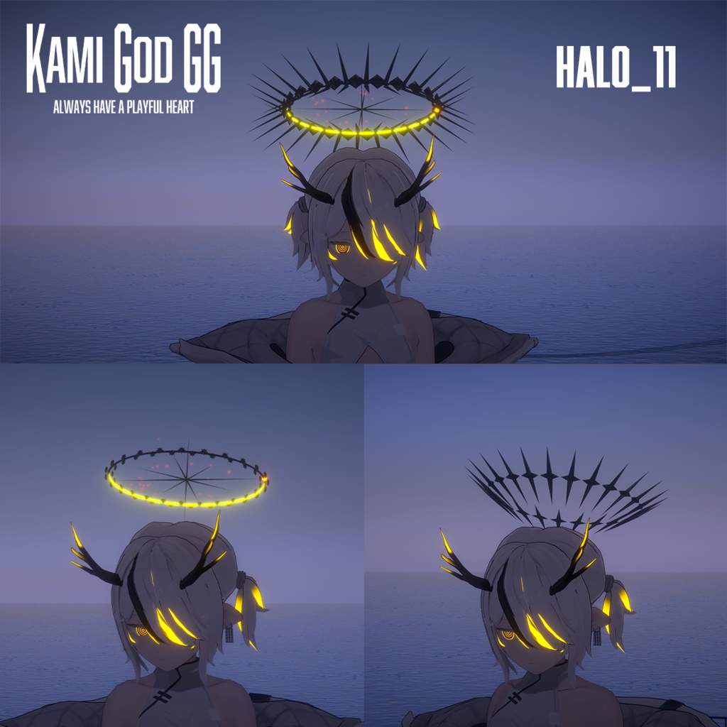 【VRChat想定】PB対応 神GODヘイロー011 天使の輪 / Angel halo