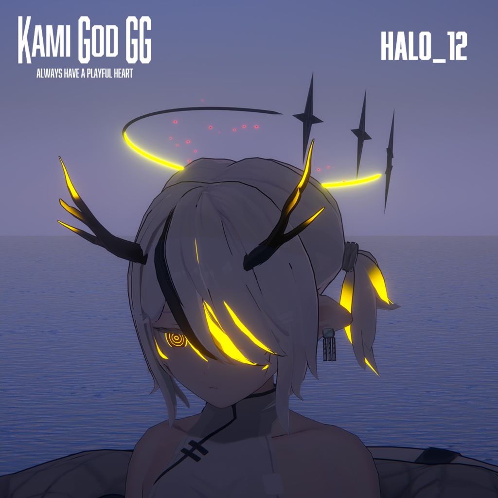 【VRChat想定】PB対応 神GODヘイロー012 天使の輪 / Angel halo