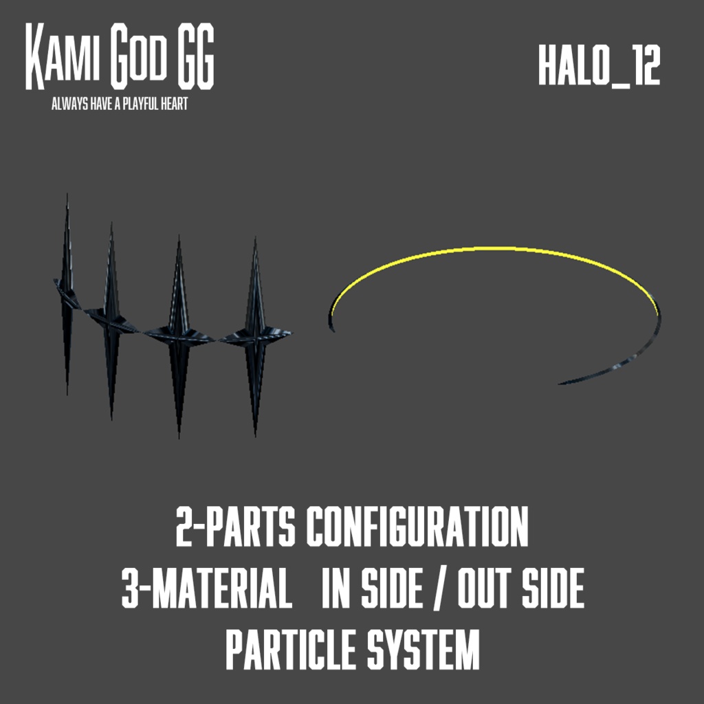 【VRChat想定】PB対応 神GODヘイロー012 天使の輪 / Angel halo