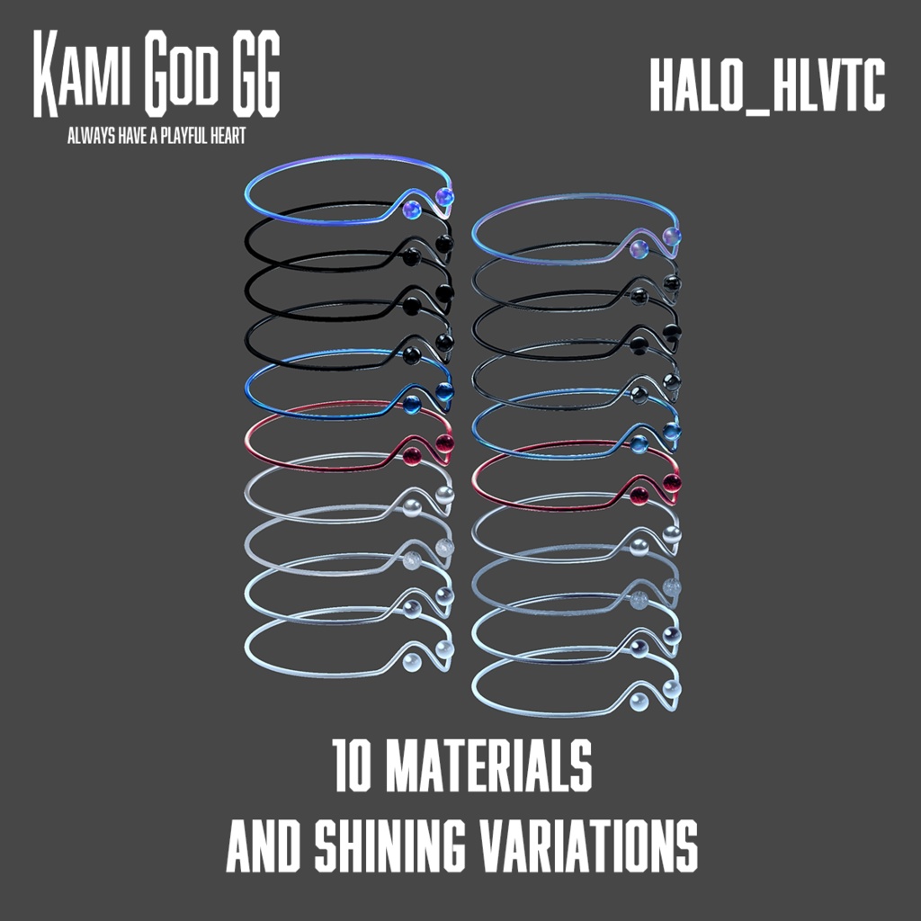 【VRChat想定】PB対応 神GODヘイローEX type.HLVTC 天使の輪 / Angel halo アイテクスチャ付 / with Eye Texture【for ヘルベチカ】