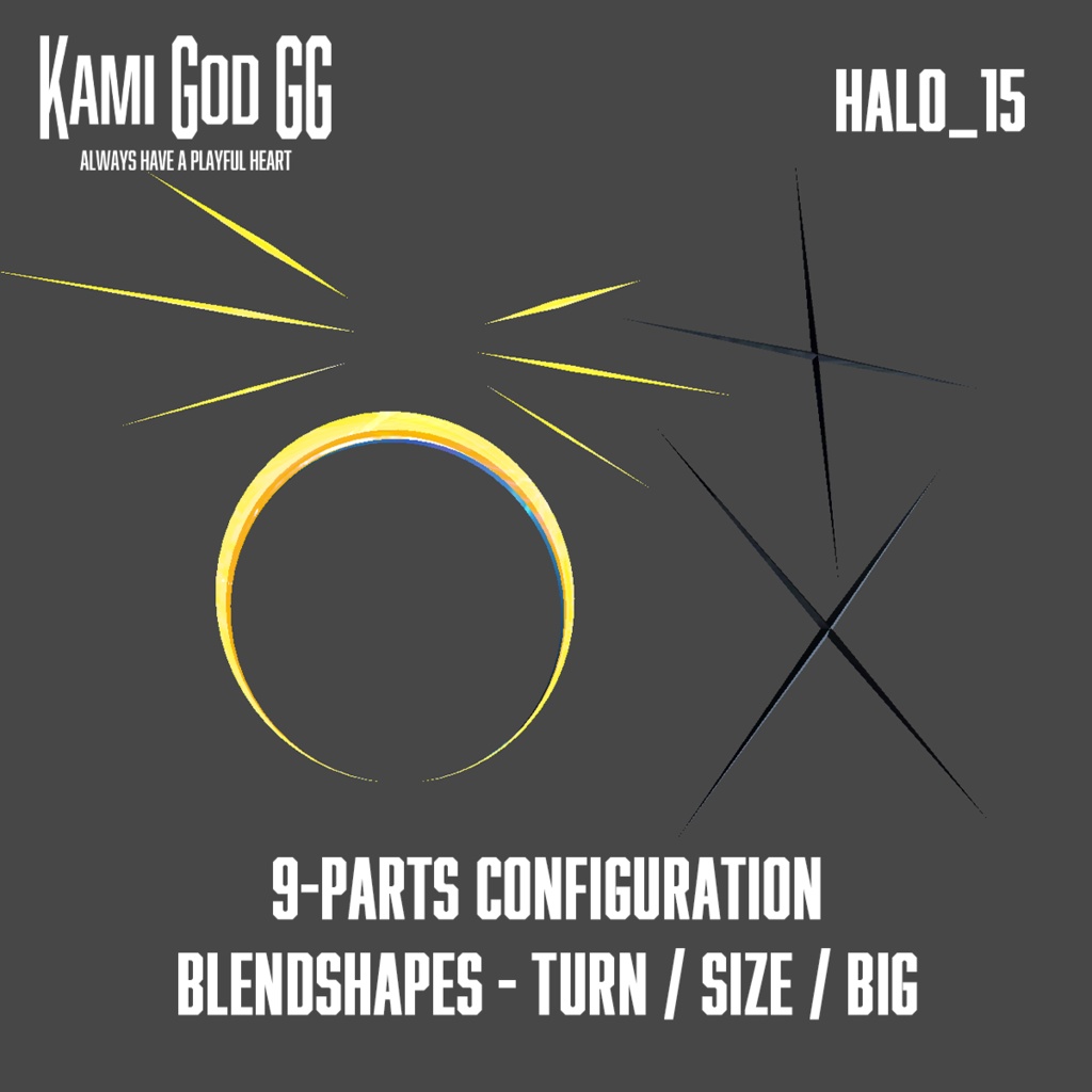 【VRChat想定】PB対応 神GODヘイロー015 天使の輪 / Angel halo