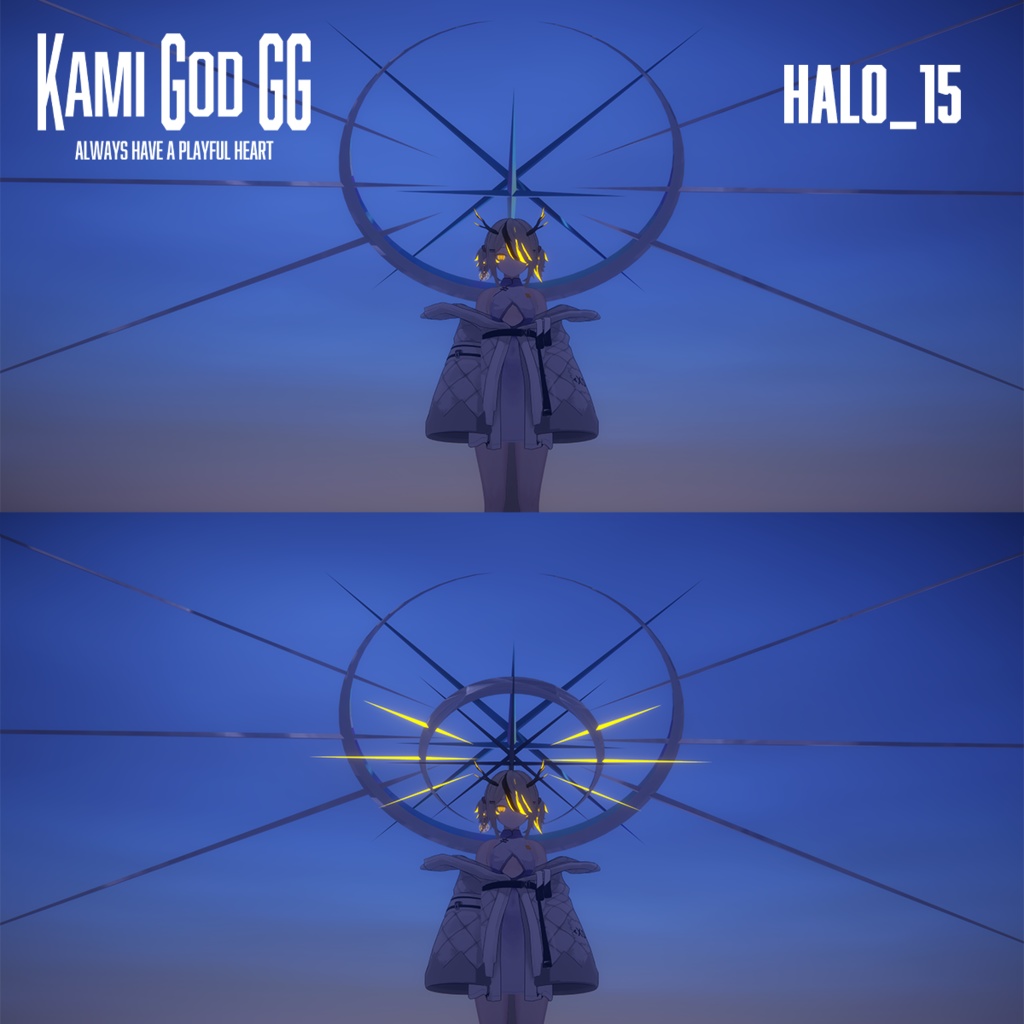【VRChat想定】PB対応 神GODヘイロー015 天使の輪 / Angel halo