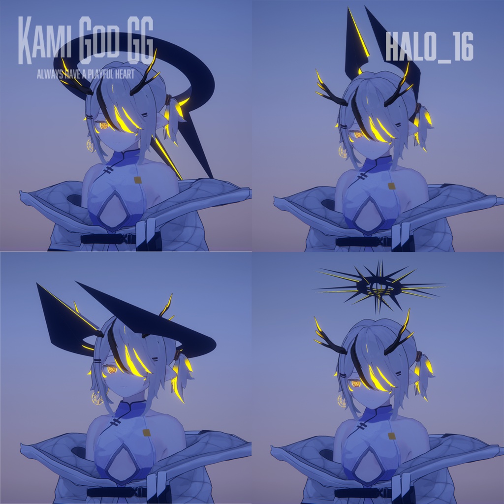 【VRChat想定】PB対応 神GODヘイロー016 天使の輪 / Angel halo