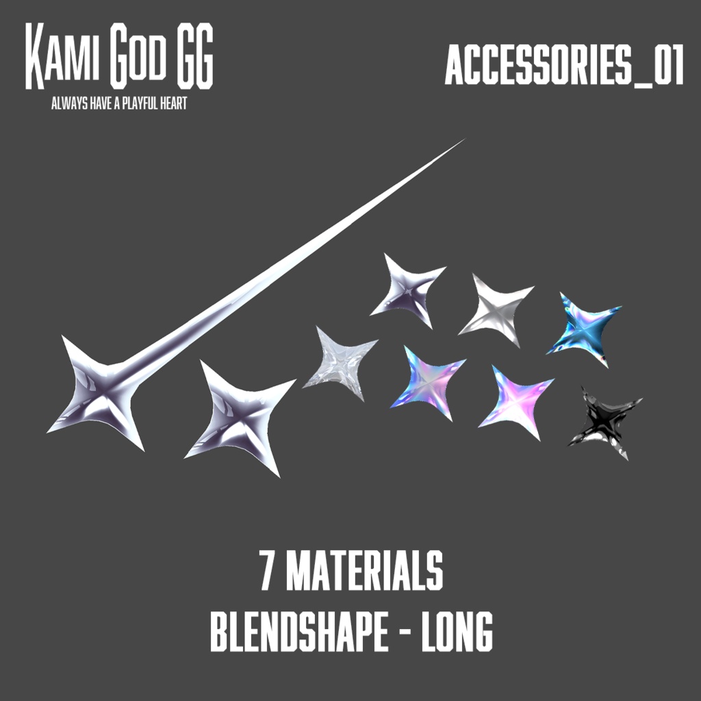 【VRChat想定】PB対応 神GODアクセサリー001 スターズ / Accessory Stars